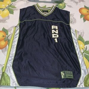 AND1 Vintage Rare Reversible Green & Blue Jersey sz XL Boys EUC